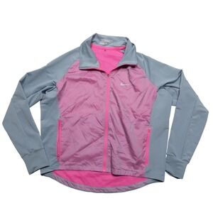 Nike Golf Jacket Womens Medium Gray Dri-FIT Performance Windbreaker Full Zip